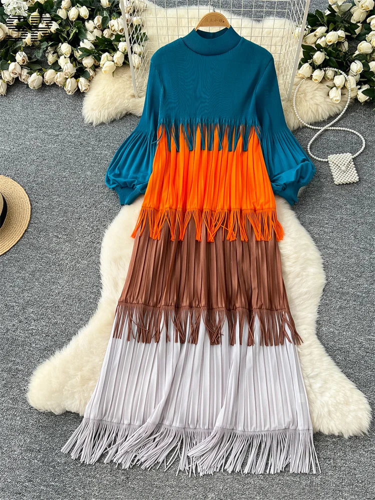 Loose Dress Women Lantern Sleeve Long Dresses