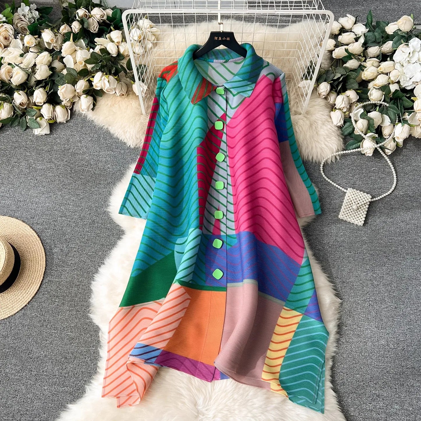 Pleated Dress Women Spring Summer Irregular Dresses