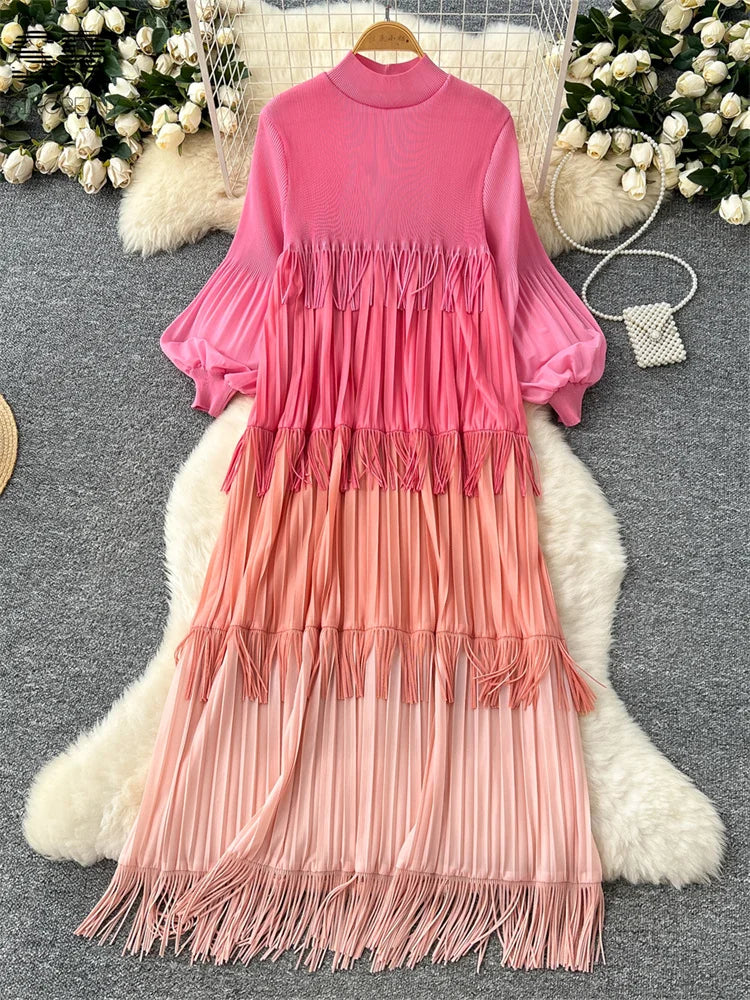 Loose Dress Women Lantern Sleeve Long Dresses