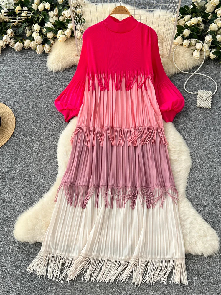 Loose Dress Women Lantern Sleeve Long Dresses