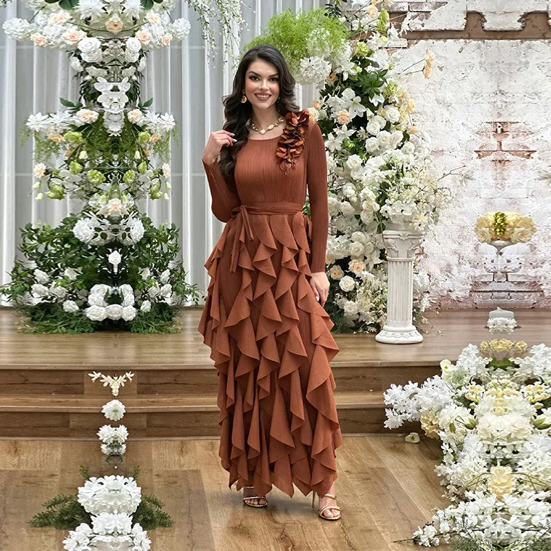 Flower Pleated Women's Dresses