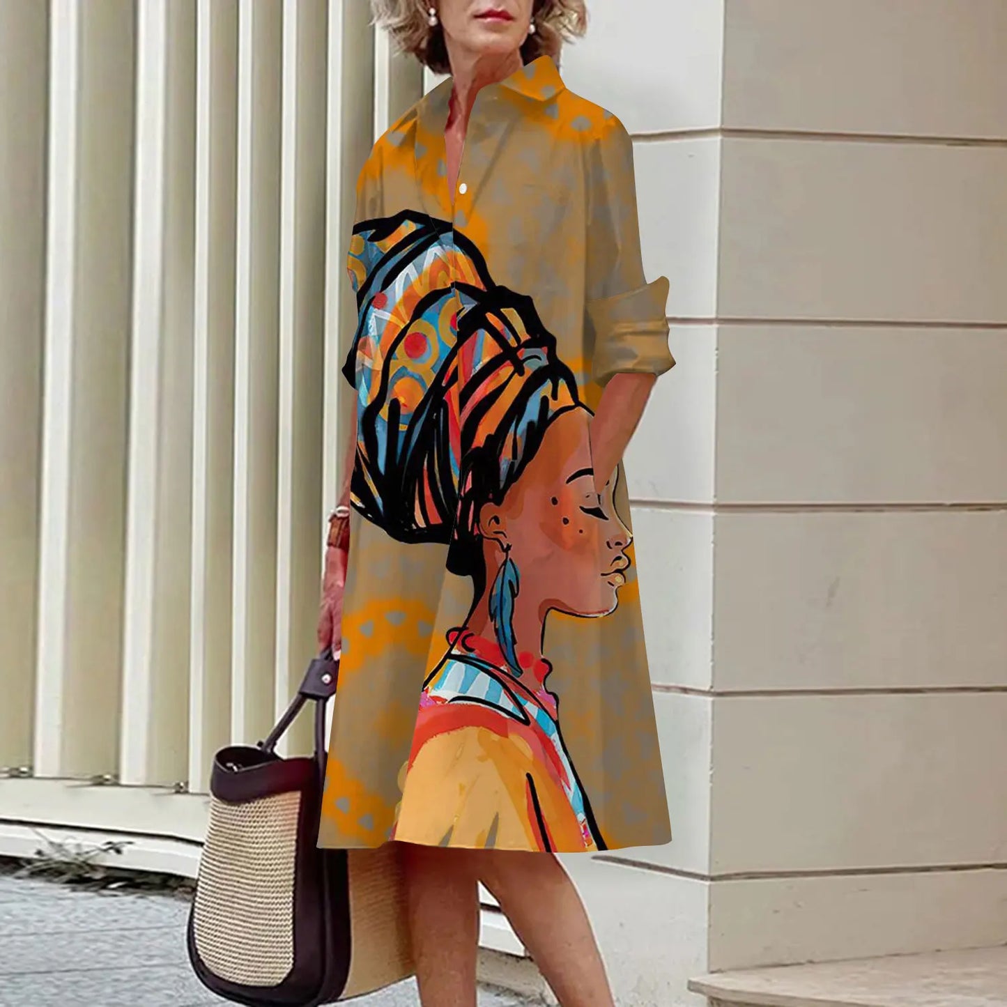 Shirt Women's shirt Dress Loose Fashion Lapel