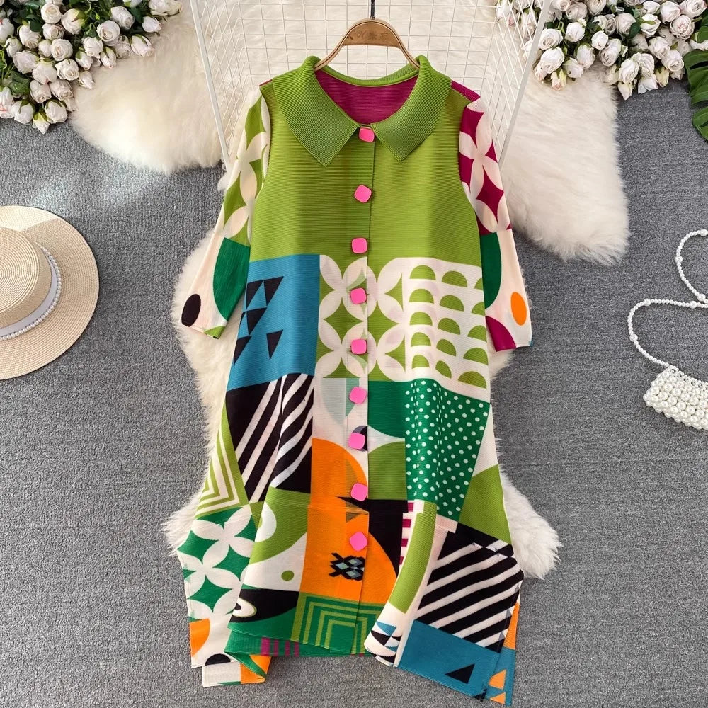 Pleated Dress Women Spring Summer Irregular Dresses