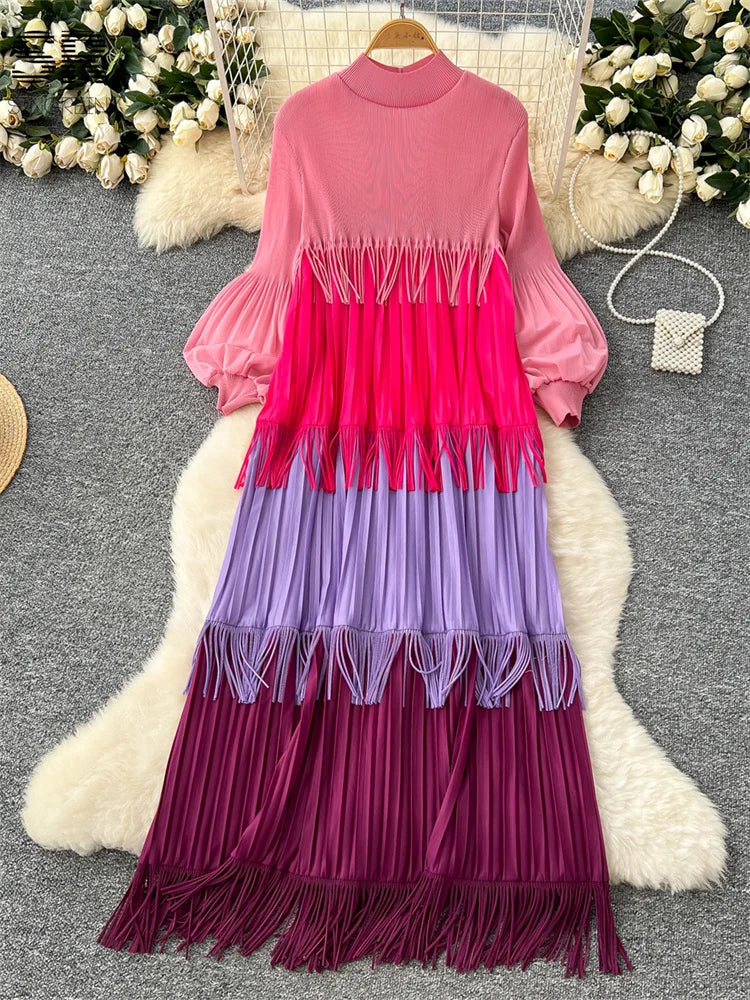 Loose Dress Women Lantern Sleeve Long Dresses