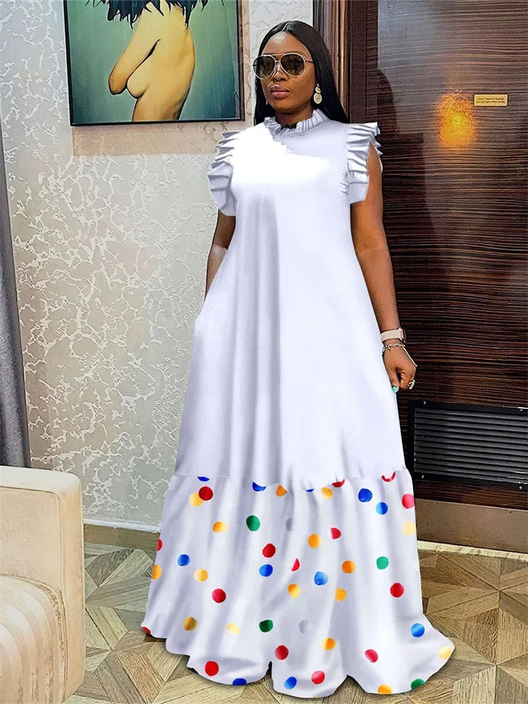 Women Party Patchwork Elegant Full Length Fashion Maxi Dress