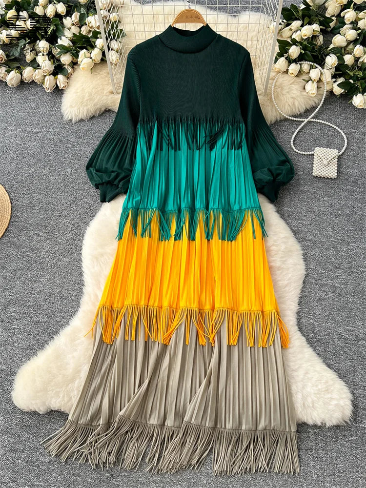 Loose Dress Women Lantern Sleeve Long Dresses