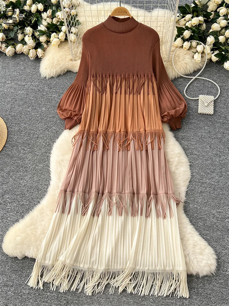 Loose Dress Women Lantern Sleeve Long Dresses