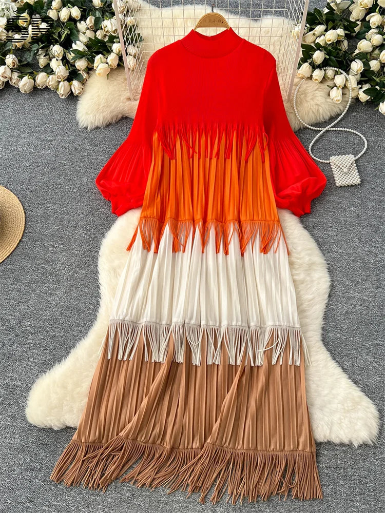 Loose Dress Women Lantern Sleeve Long Dresses