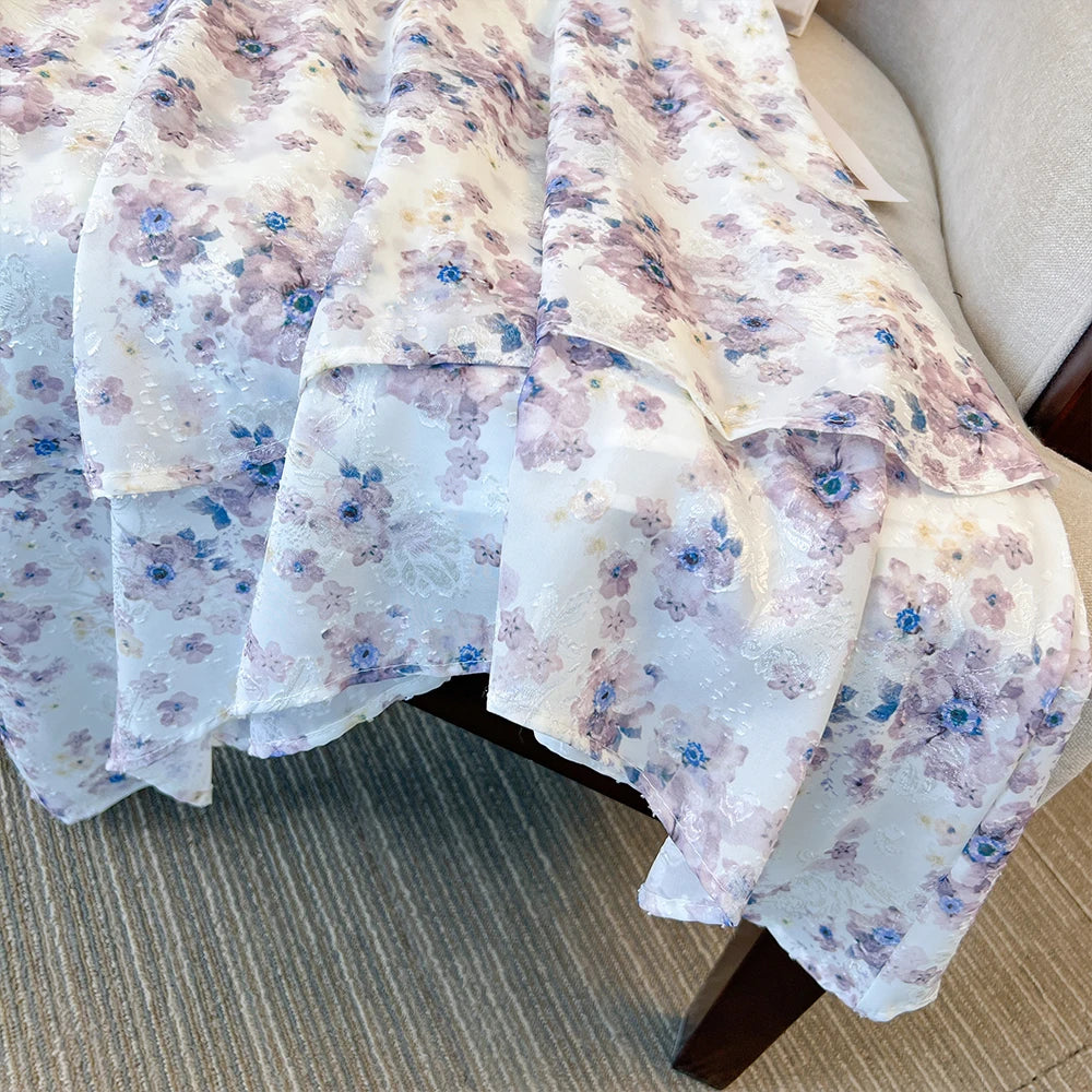 Women's Casual Dress Loose Chiffon Print Party Dress Clothing Mid-length Dress