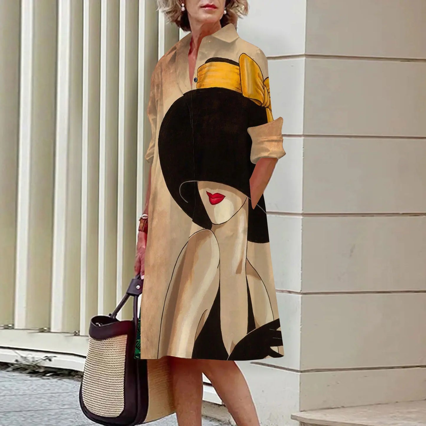 Shirt Women's shirt Dress Loose Fashion Lapel