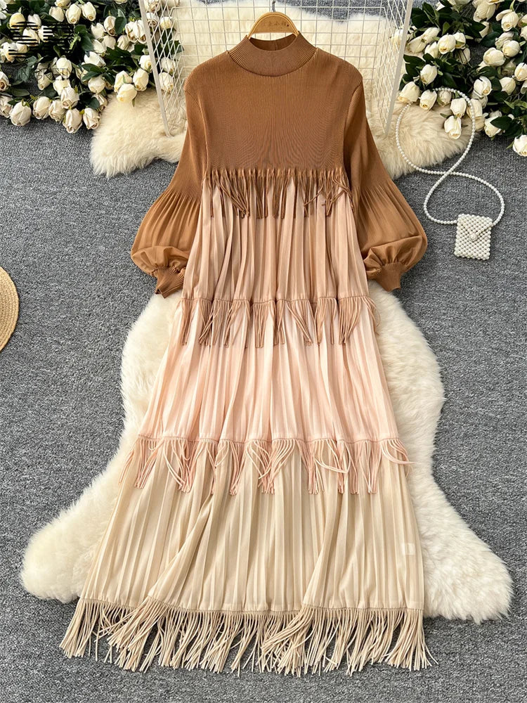 Loose Dress Women Lantern Sleeve Long Dresses