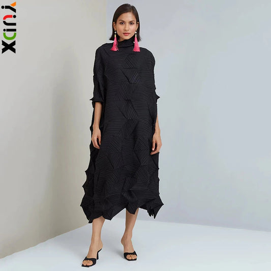 Wrinkle Loose Mid Length Party Dress
