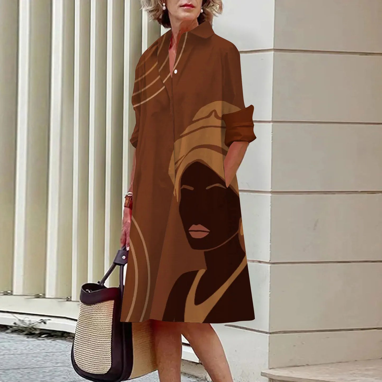 Shirt Women's shirt Dress Loose Fashion Lapel