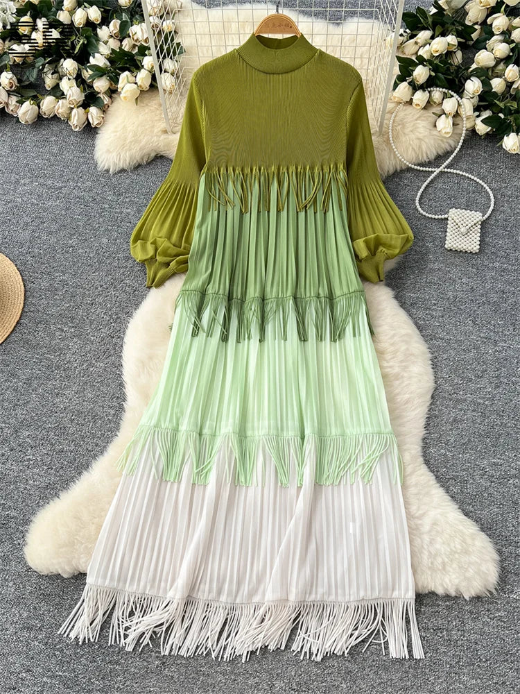 Loose Dress Women Lantern Sleeve Long Dresses