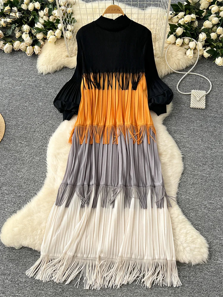 Loose Dress Women Lantern Sleeve Long Dresses