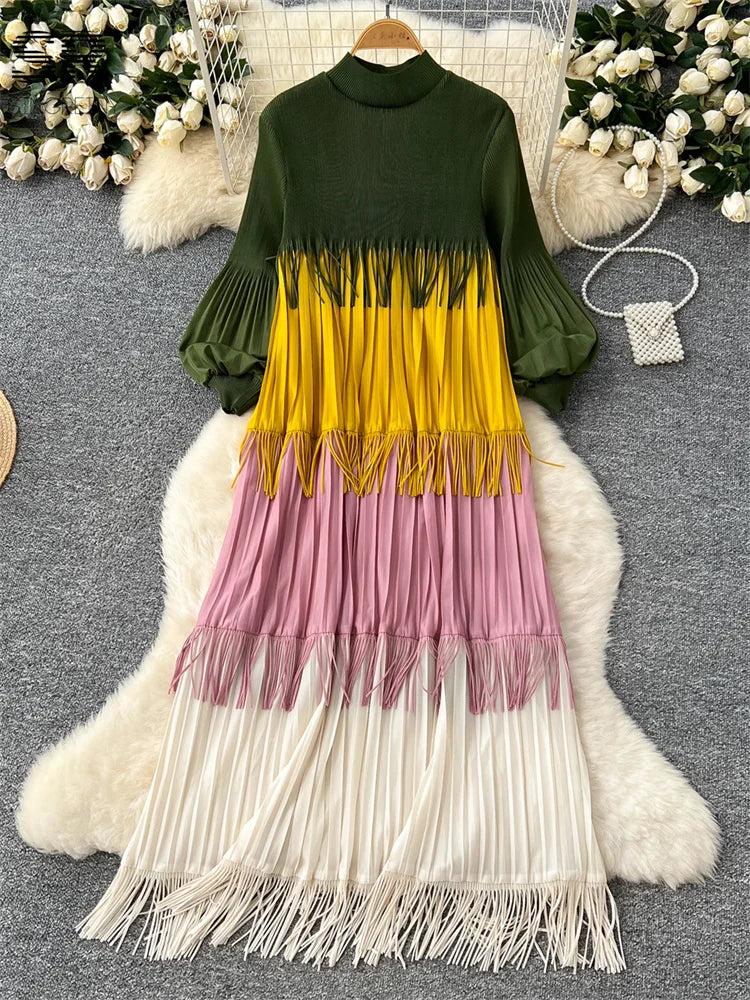 Loose Dress Women Lantern Sleeve Long Dresses
