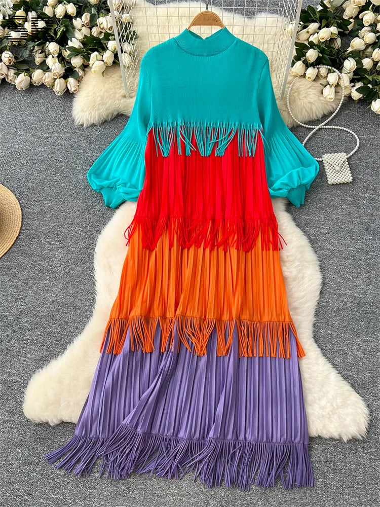 Loose Dress Women Lantern Sleeve Long Dresses