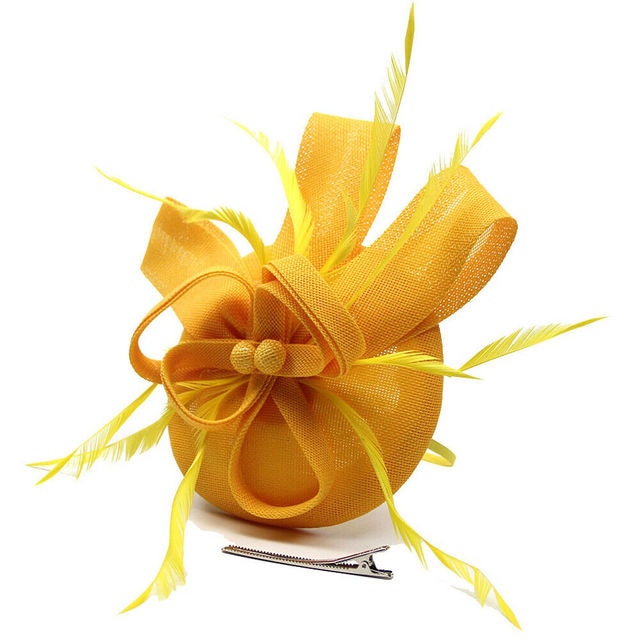 Ladies Women Fascinator Flower Feather Hat Headband Wedding Party Mesh Headpiece