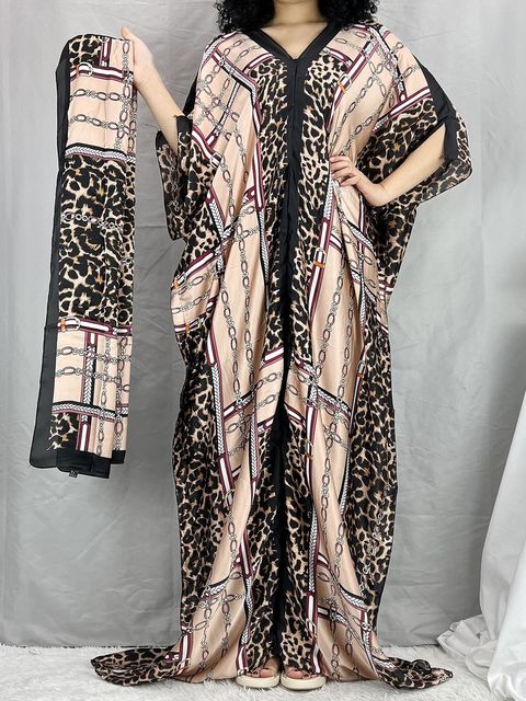New Style Muslim Abaya Oversize African Women Clothing Dubai Dashiki Sexy Leopard Print Casual Floral Dresses Long Dress Vintage
