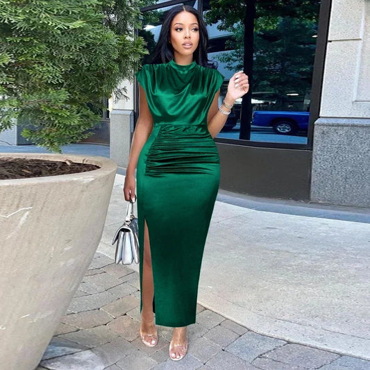 Burgundy Dresses Bodycon Long Prom Slit Evening Birthday Party Cocktail Outfits