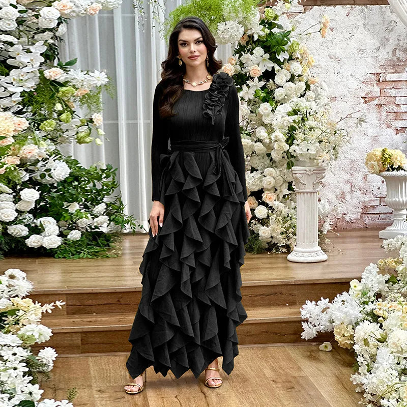 Flower Pleated Women's Dresses