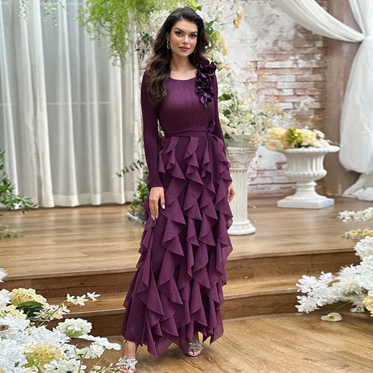 Flower Pleated Women's Dresses