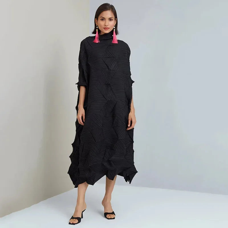 Wrinkle Loose Mid Length Party Dress
