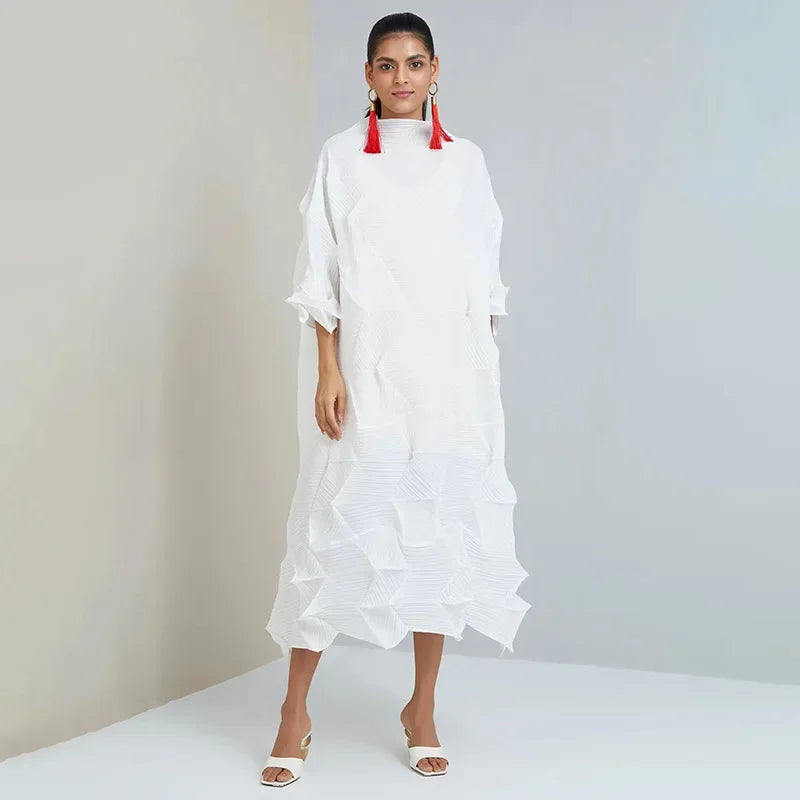 Wrinkle Loose Mid Length Party Dress