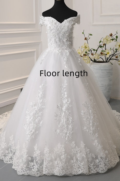 Y&amp;M Novias Off Shoulder Plus Size Vestido De Noiva 2022 Wedding Dress Train or Floor Custom Made Plus Size Bridal Tulle Mariage