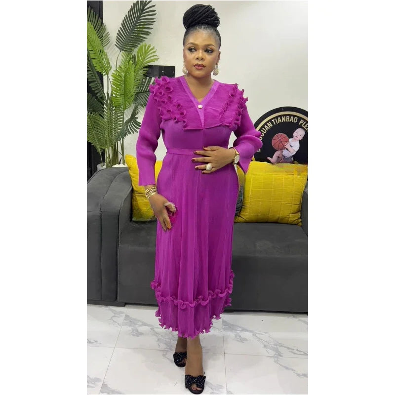 Splicing V-neck Dress Loose Women's Dresses