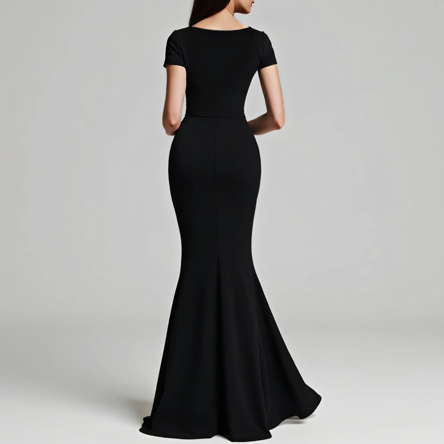 Women's Dresses All Season Party Elegant Solid Color Short Sleeve Plunge Neck Maxi