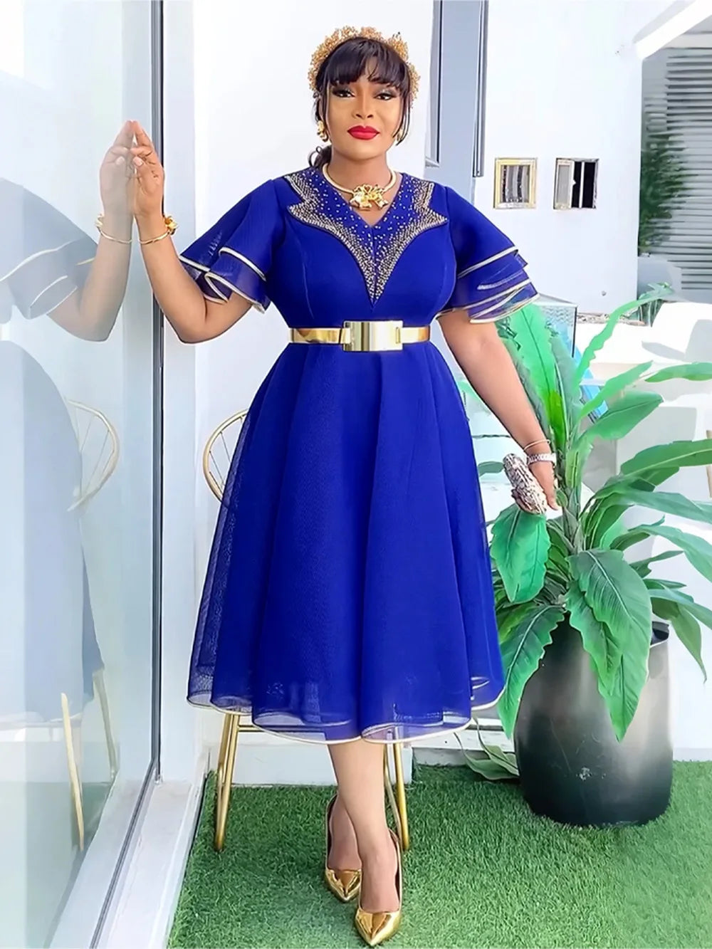Denicy Women 2 PCS Sets Tops And Skirts Suits Gown Plus Size Wedding Party Dresses