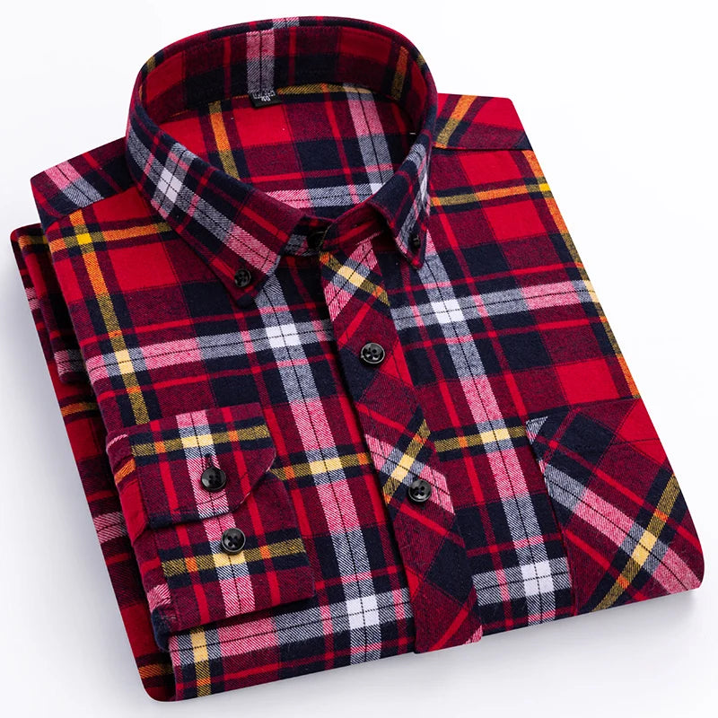 Navy long-sleeve shirts men slim fit casual plain shirt
