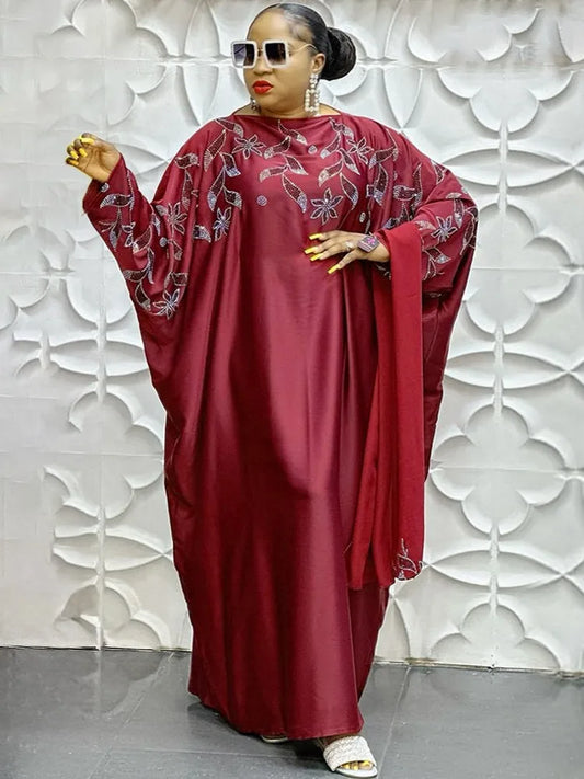 Plus Size Elegant African Dresses Women Outfit Evening Gown