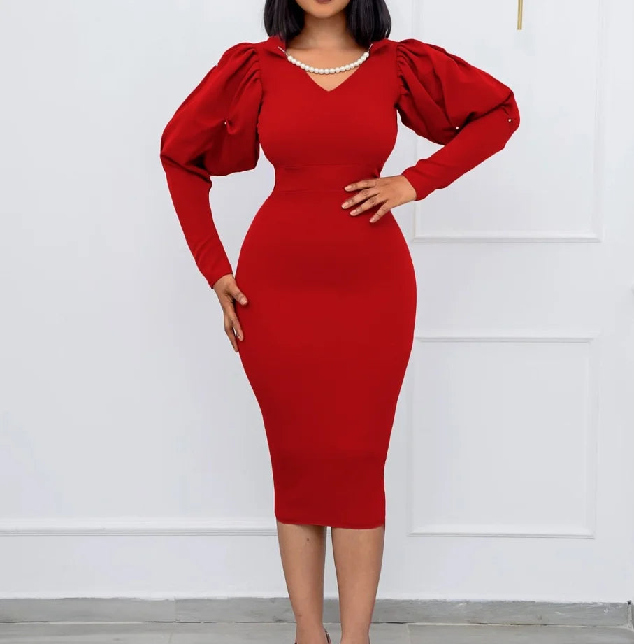 Dresses Women Spliced Long Sleeve Slim Fit Wrap
