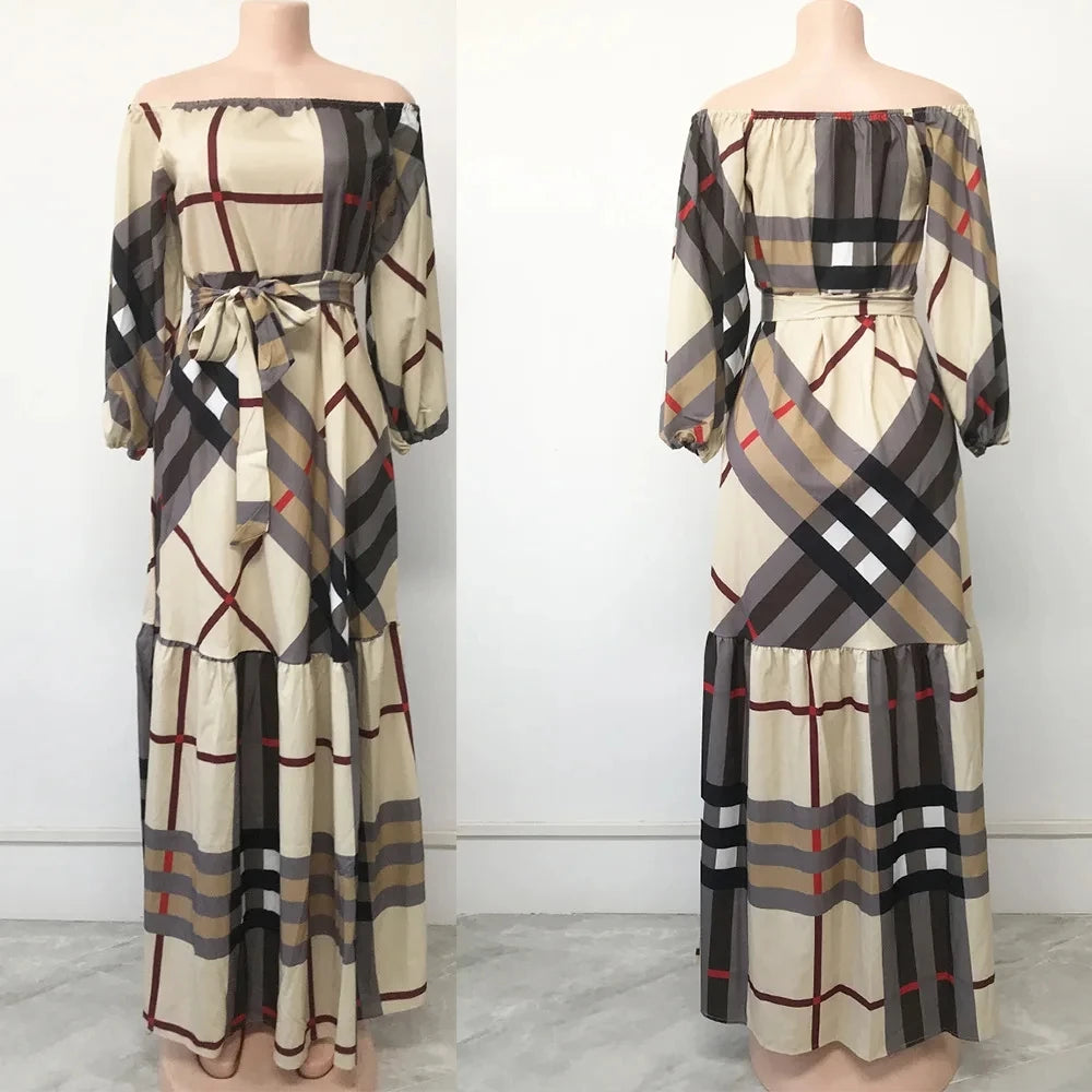 women's clothing  strap one-word shoulder dress