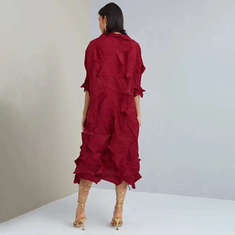 Wrinkle Loose Mid Length Party Dress