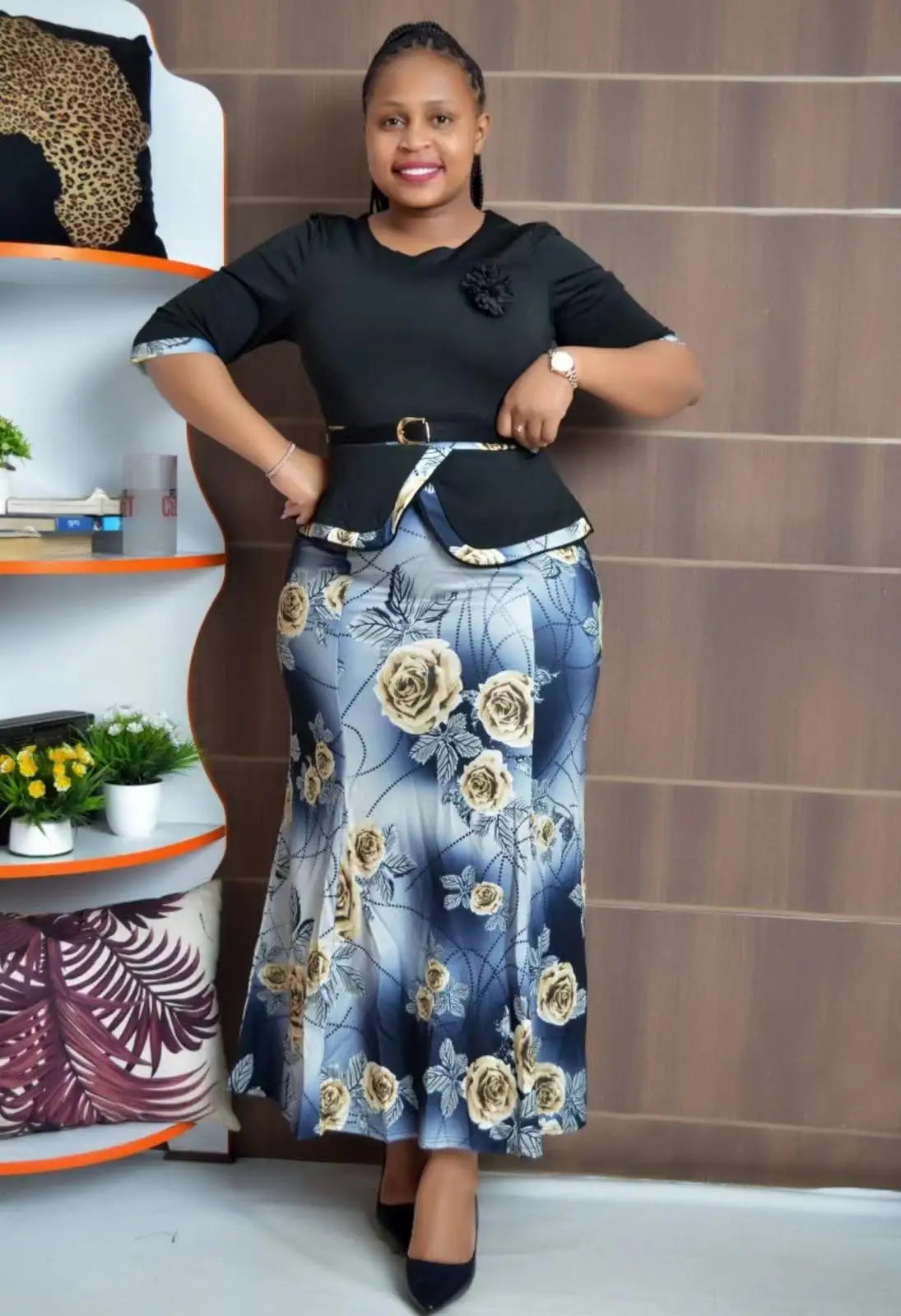 Tops and Long Skirt Women Plus Size Clothing Party Suit