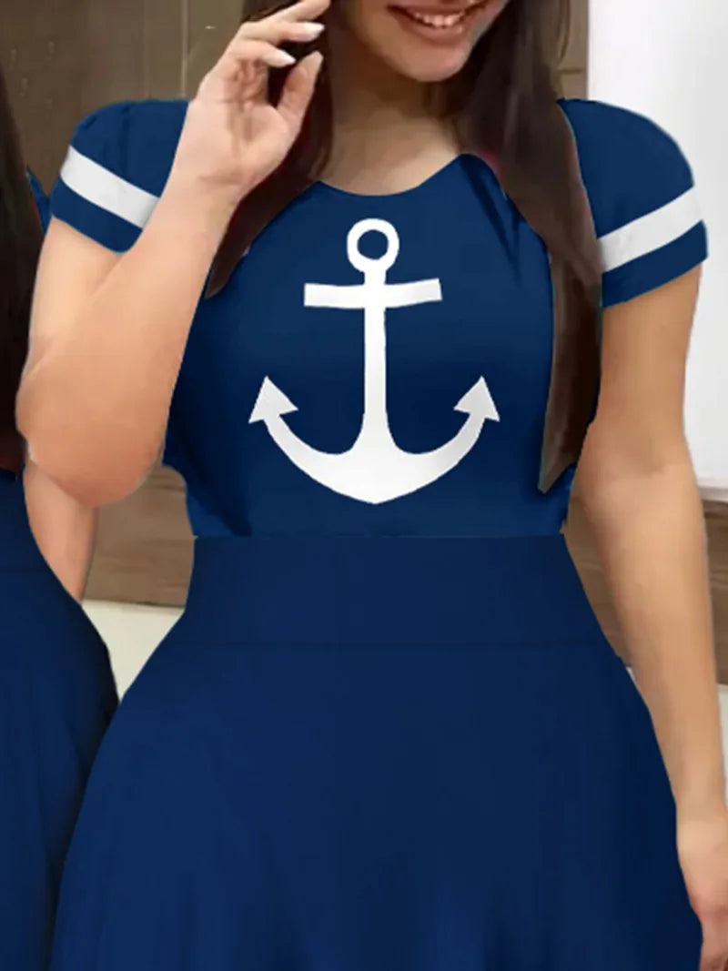 Fashion Short Sleeve Casual A Line Dresses