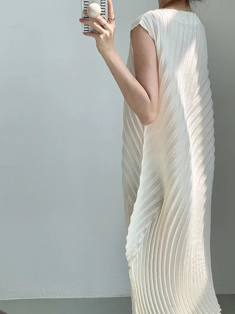 Pleated Sleeveless Dress