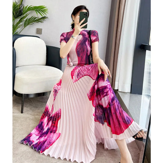 Pleated Suit Loose Top Women's High Waist Two-Piece Oversize skirt Suit