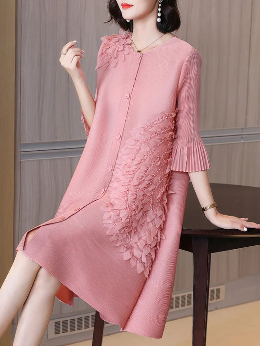 Spring Fall Solid Color Large Jacket Dresses