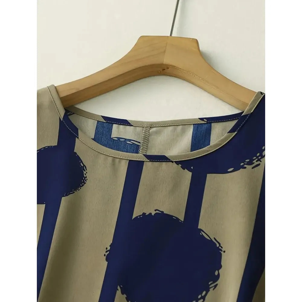 Summer Vintage Ethnic Printed Women Oversized Casual Loose Vacation Dress