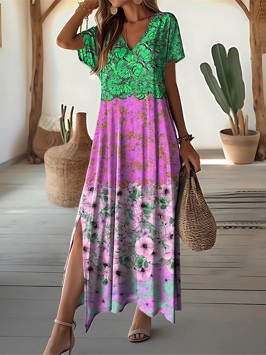 Floral Print Women Dresses Summer Long Dresses