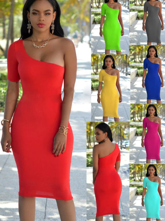 Off Shoulder Bodycon Dress Women Mini Dress