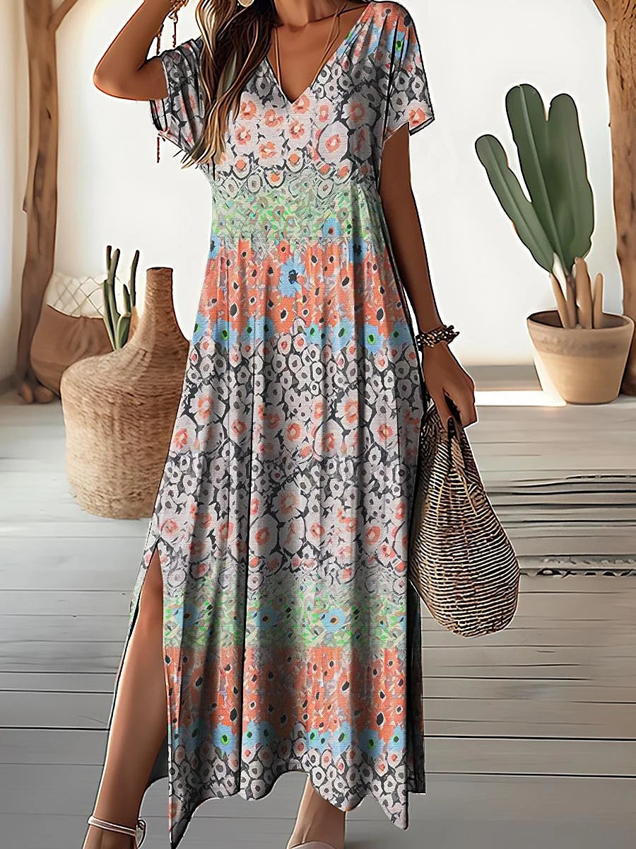 Floral Print Women Dresses Summer Long Dresses