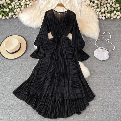 Ankle Length Long Dresses Puff Sleeve Lace Elegant Evening Party Summer Dress