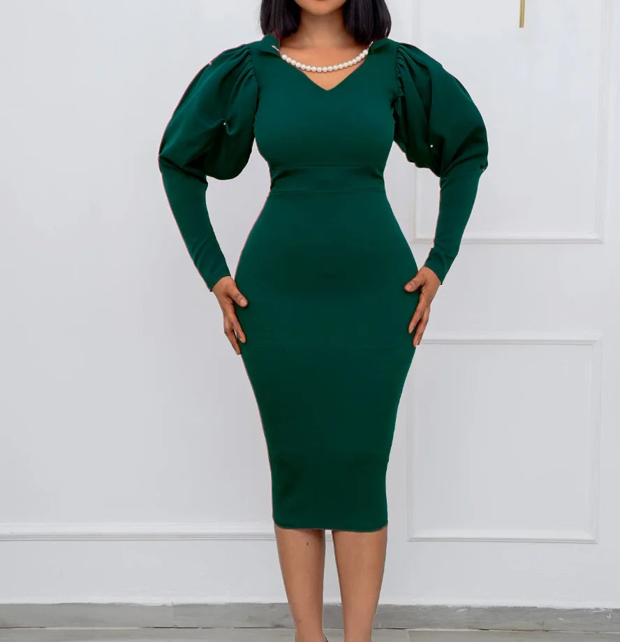 Dresses Women Spliced Long Sleeve Slim Fit Wrap