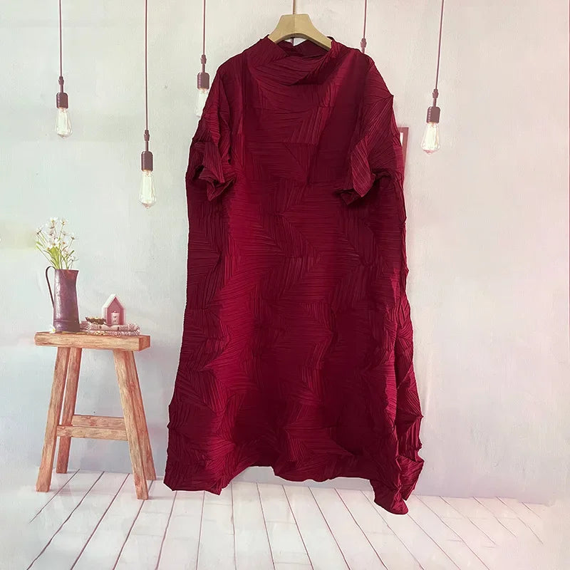 Wrinkle Loose Mid Length Party Dress
