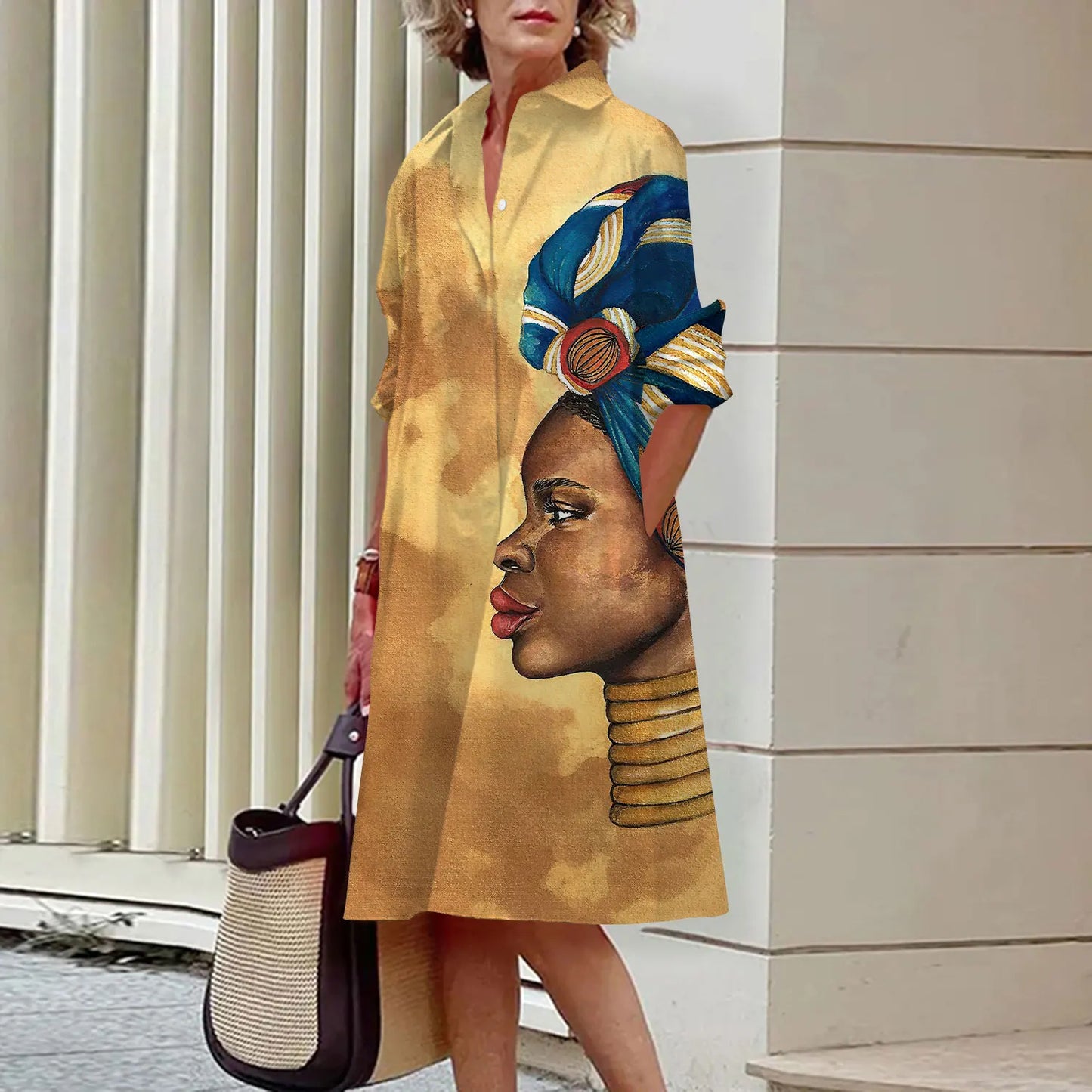 Shirt Women's shirt  Dress Loose Fashion Lapel